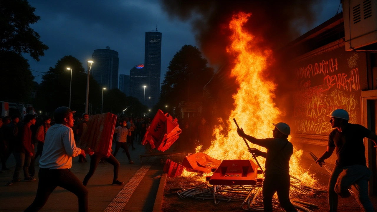 Drie doden bij brand in overheidsgebouw na protesten in Makassar na taxi-incident